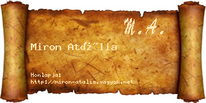 Miron Atália névjegykártya